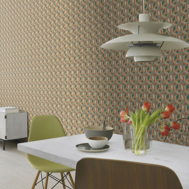 Rasch Vliestapete, Mustertapete Indian Style braunorange - WA410141