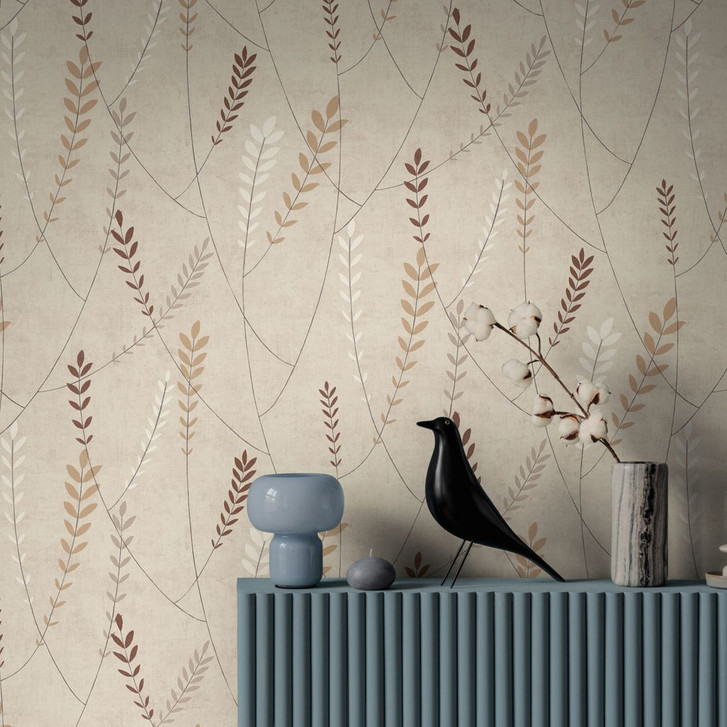 Vliestapete modern - feines Streifenmuster in Naturton & Greige - WA506933