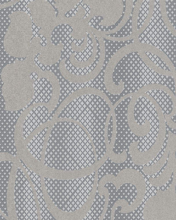 Vliestapete Ornamental Klassisch in Grau , Lounge - WA482938