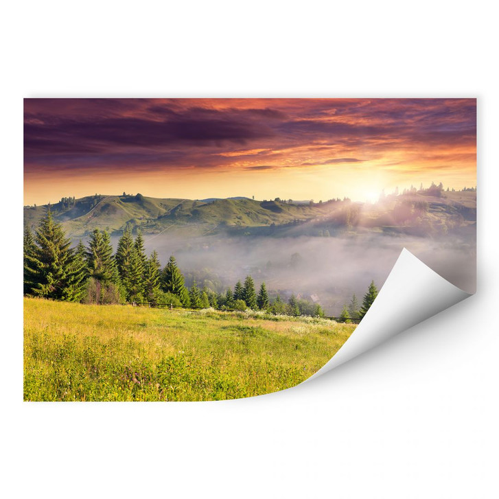 Wallprint Bergtal im Nebel - WA181336