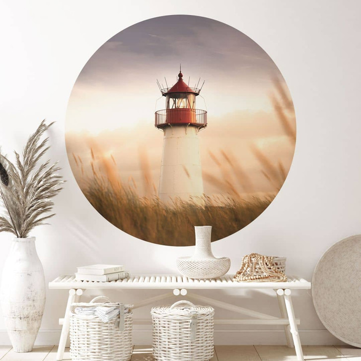 Wandtattoo Leuchtturm an der Küste von Sylt - Eisenmann - Rund - WA436067