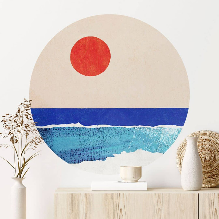 Wandtattoo Ruhiger Strand bei Sonnenuntergang - Rivers - Rund - WA474576