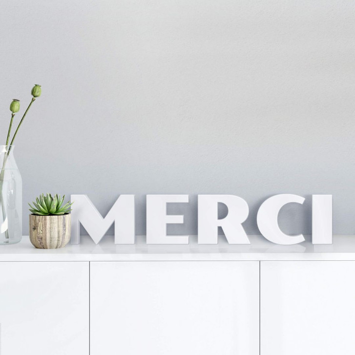 Dekobuchstaben 3D Merci 77x15cm - RS101998