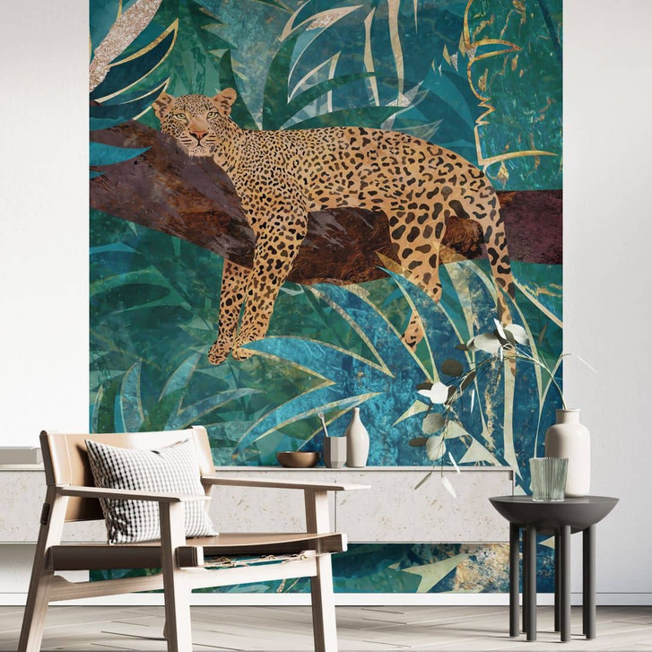 Fototapete Leopard im smaragdgrünen Dschungel | Kinderzimmer Tapete - Manovski - WA459256