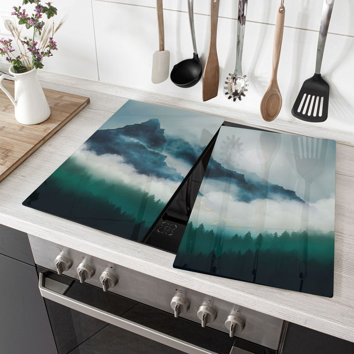 Herdabdeckplatte Neblige Landschaft in der Nacht - SpaceFrog Designs - WA425933