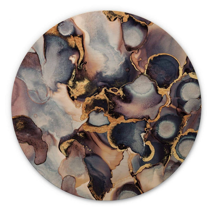 Holzbild Fredriksson - Tinte: Rosé und Gold - Rund - WA332888