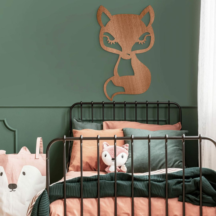 Holzdeko Mahagoni - Tier Fuchs sitzend - WA309867