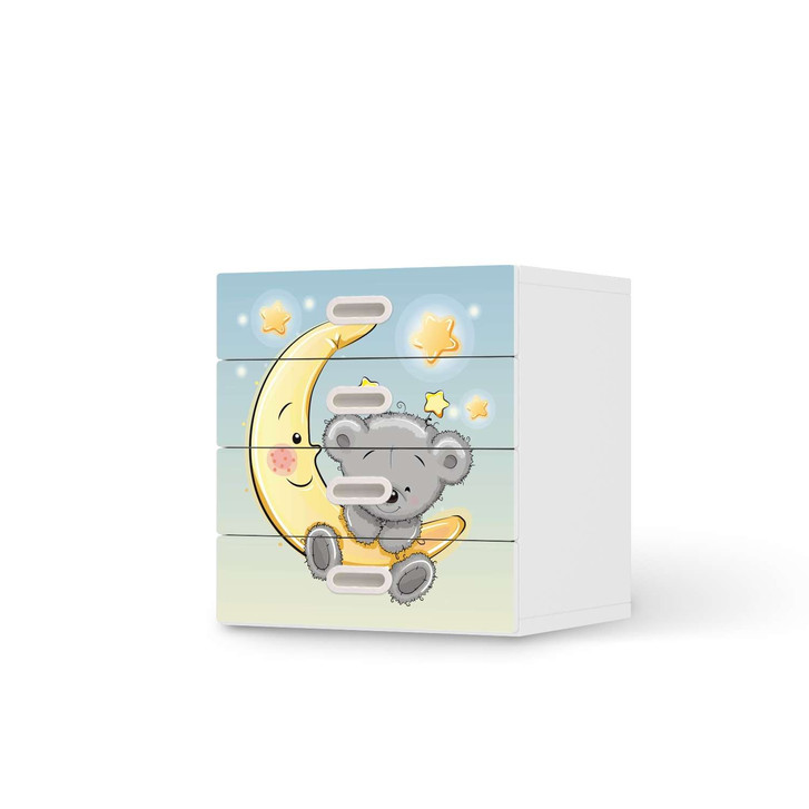 Klebefolie IKEA Stuva / Fritids Kommode - 4 Schubladen - Teddy und Mond - CR112057