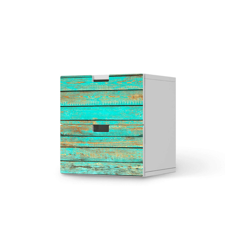 Klebefolie IKEA Stuva / Malad Kommode - 2 Schubladen - Wooden Aqua - CR110401