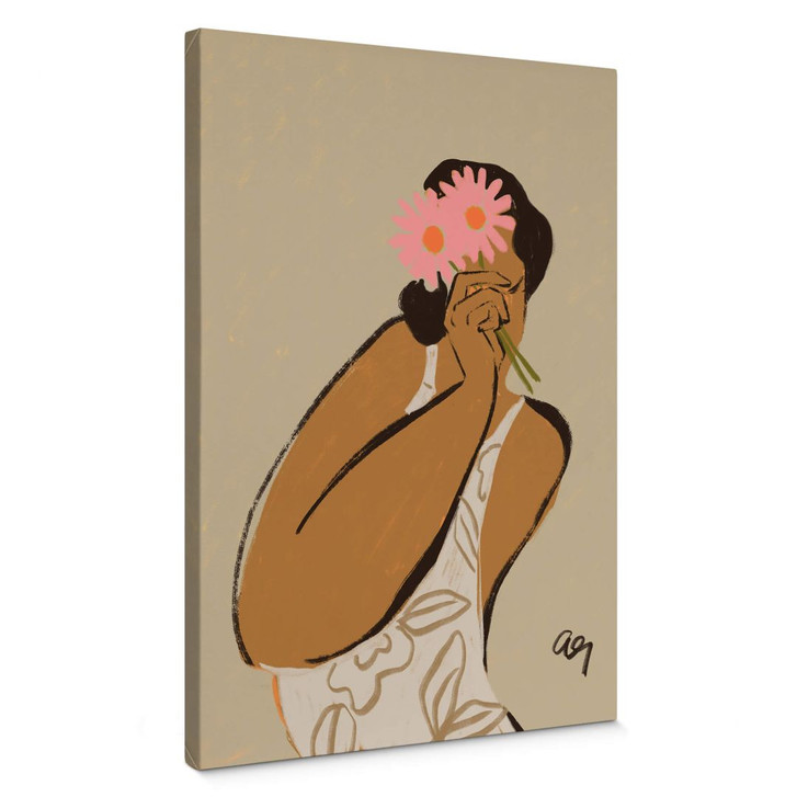 Leinwandbild Rosa Blumen im Haar - Arty Guava - WA403046