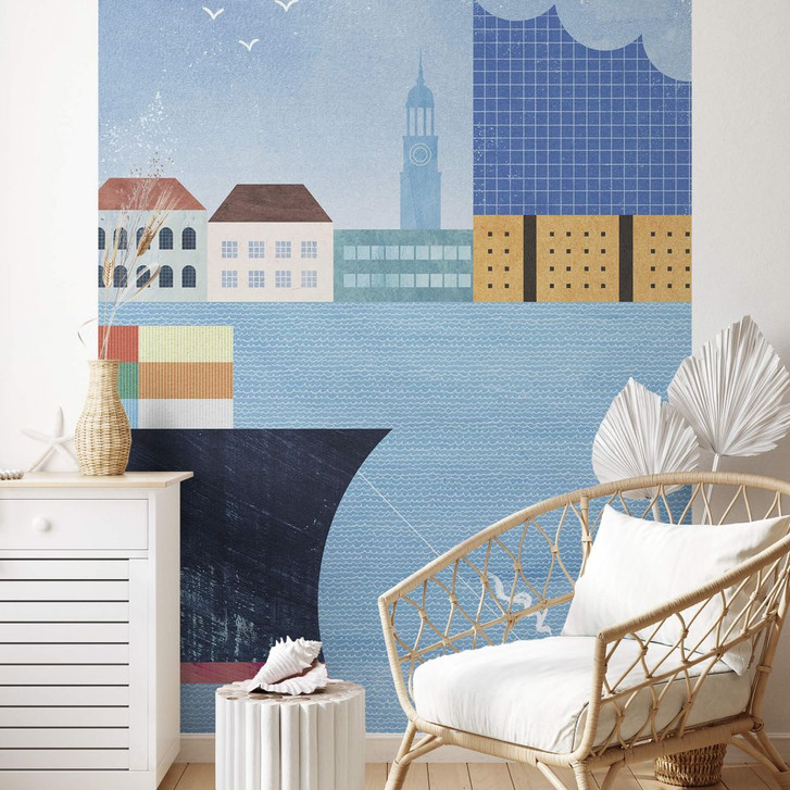 Stadt Fototapete Hamburg mit Hafen - Rivers - WA398838