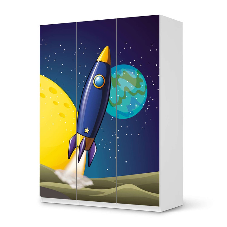 Folie IKEA Pax Schrank 201cm Höhe - 3 Türen - Space Rocket - CR105812