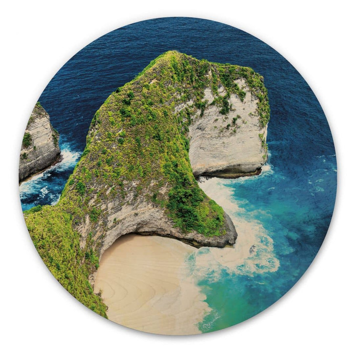 Holzbild Felsenküste von Nusa Penida - Hugonnard - Rund - WA471960