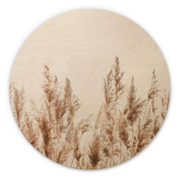 Holzbild Schilfgräser - Rund - WA327025