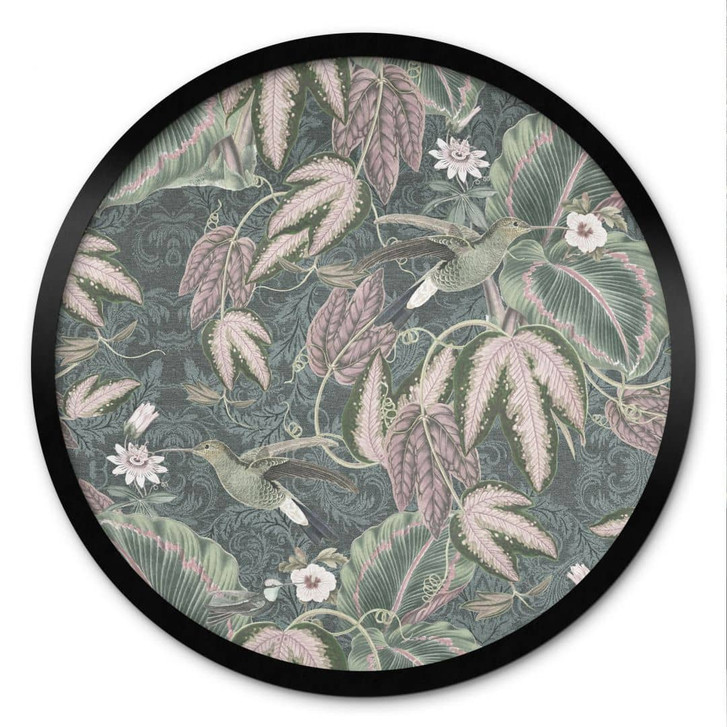 Poster Kolibri im Tropenwald - Bloomery Decor - Rund - WA483604