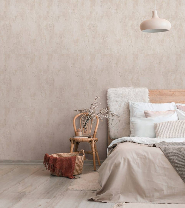 Vliestapete in schimmernder Betonoptik beige Uni - WA446081