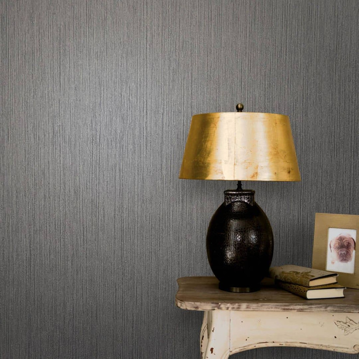 Vliestapete mit leicht linierter Struktur grau Struktur - WA450128