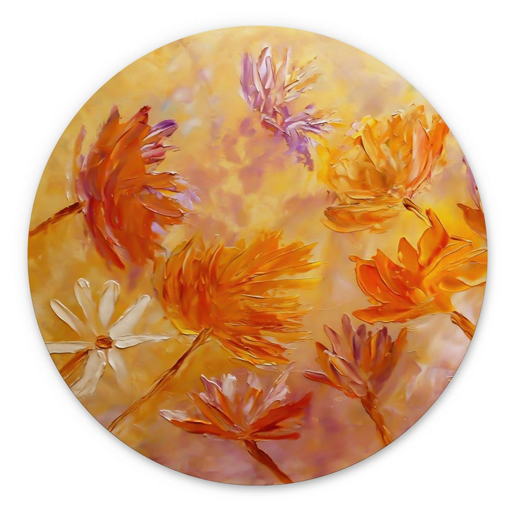Wandbild Goldener Blütenrausch - Pomata - Alu-Dibond Rund - WA435167