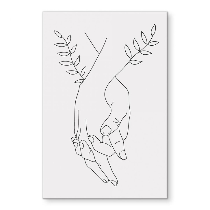 Acrylglasbild Line Art - Liebespaar Händchen haltend - Lizde - WA421287