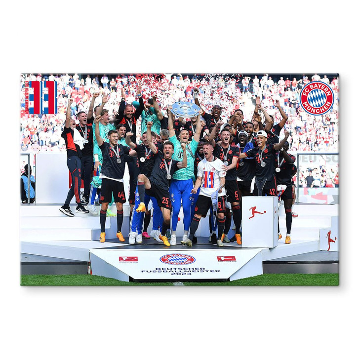 Glasbild FC Bayern Deutscher Meister 2023 - 60x40cm - WA353978