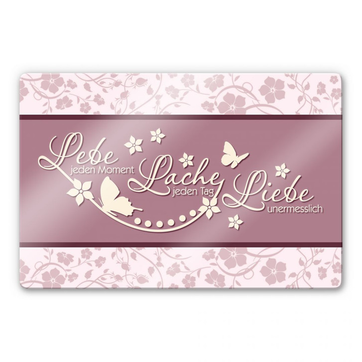 Glasbild Lebe jeden Moment... Flieder - WA124671