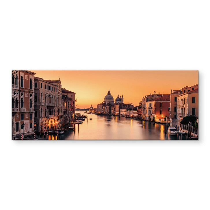 Glasbild Sonnenuntergang in Venedig - Zhang - Panorama - WA424711