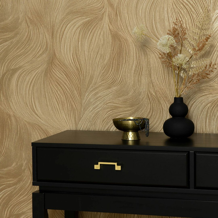 Guido Maria Kretschmer Grafiktapete Waves of Light Fashion for Walls 5 gold - WA485135