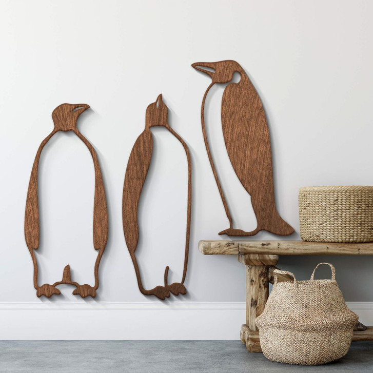 Holzkunst Mahagoni - Pinguine (3-teilig) - WA233757