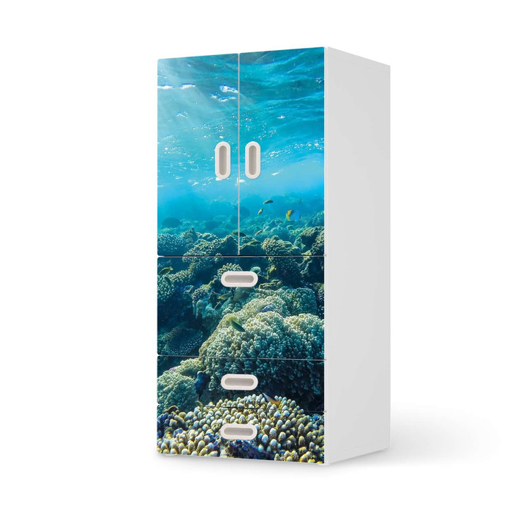 Möbelfolie IKEA Stuva / Fritids - 3 Schubladen und 2 kleinen Türen - Underwater World - CR117643
