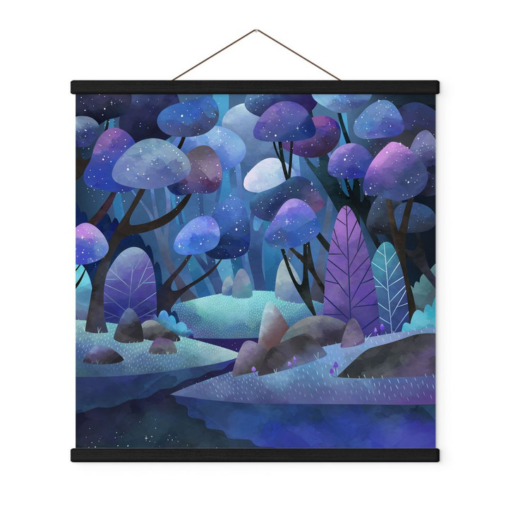 Stoffbild Zauberwald in Mitternachtsblau - DigitalArtsi - WA487769