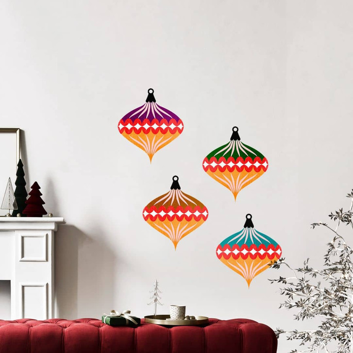 Wandtattoo Weihnachtskugeln Retro - Kubistika - WA426003