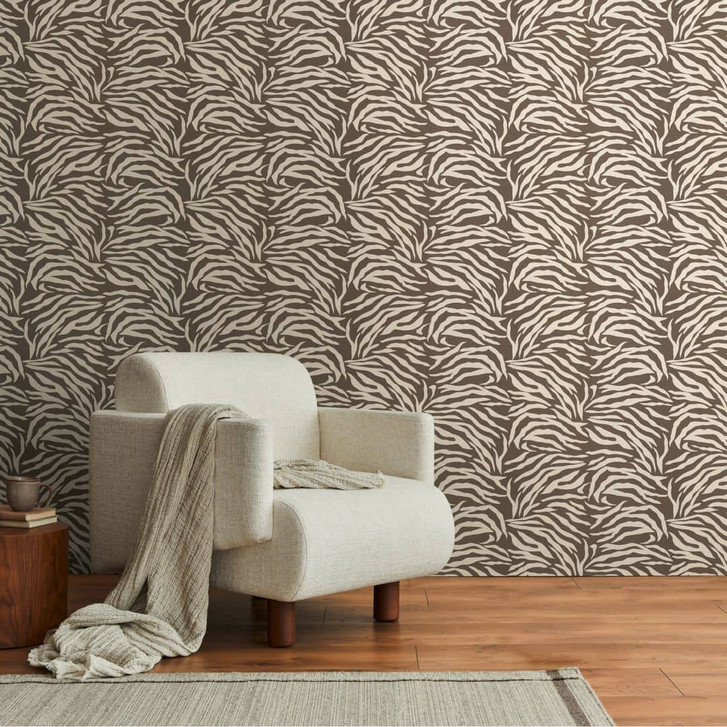 Zebra-Tapete Braun Beige – Animal Print Mustertapete – Vliestapete Safari-Look - WA465543