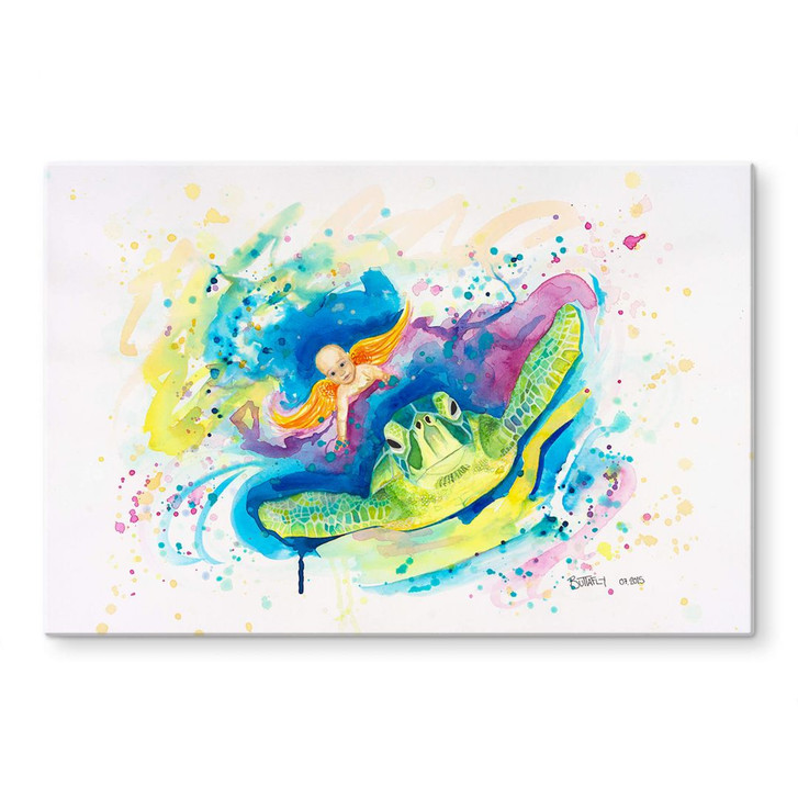 Glasbild Buttafly - Endangered green see turtle - WA121525