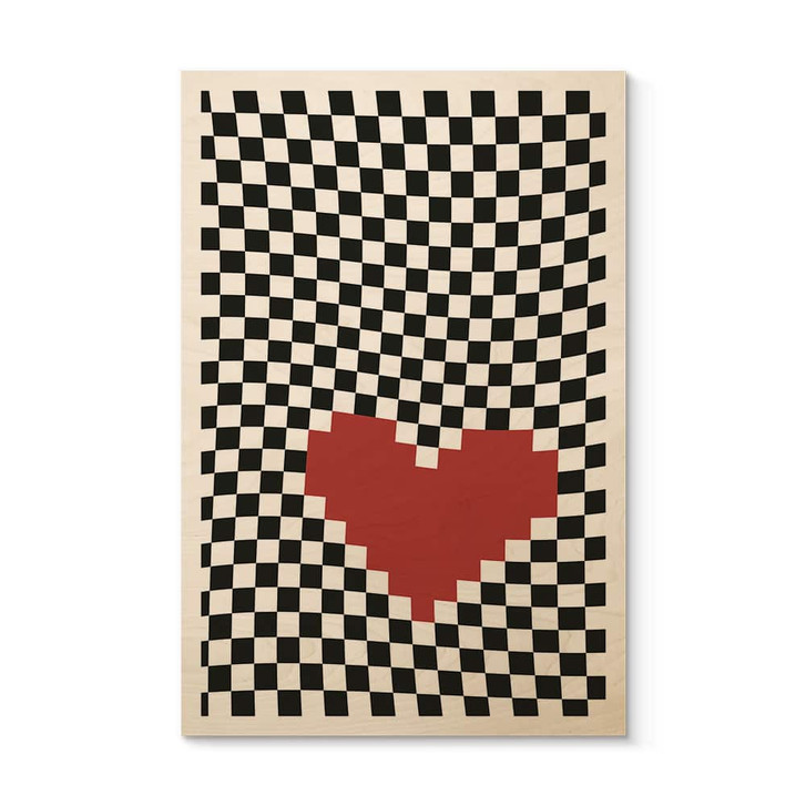 Holzbild Optische Illusion: Herz im Pixelstil - Kerr-Dineen - WA432529