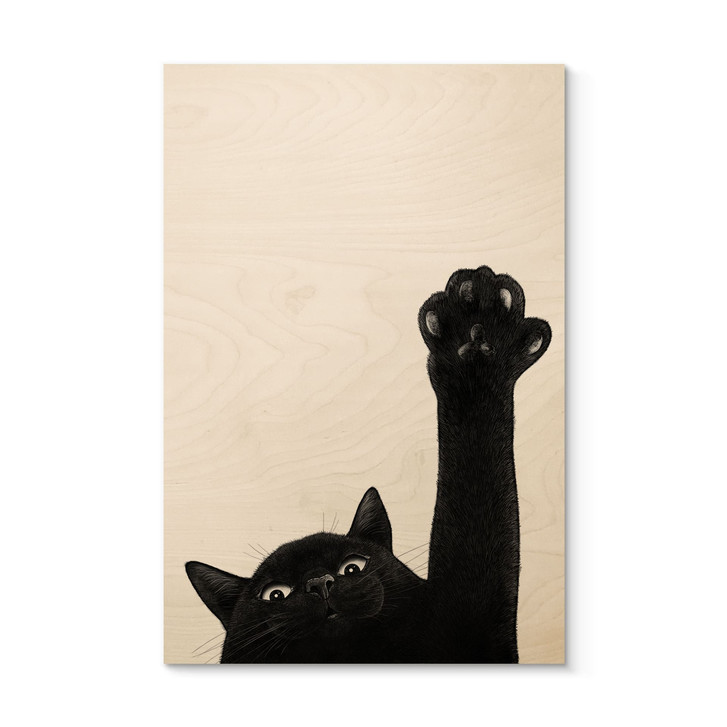 Holzbild Zeig mir deine Pfote Katze - Korenkova - WA516857