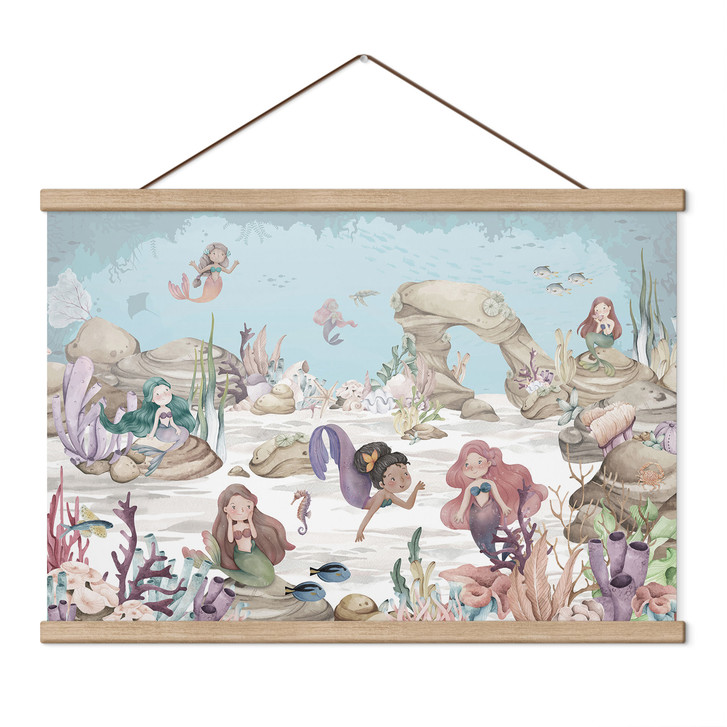 Kinderzimmer Stoffbild Magisches Unterwasserreich der Meerjungfrauen - Oliver Robins - WA515217