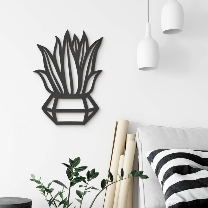MDF Wanddeko Pflanze im Diamant Topf - WA378614