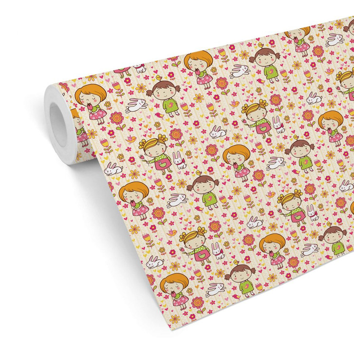 Mustertapete Blumenpflücken mit Freundinnen - WA236725