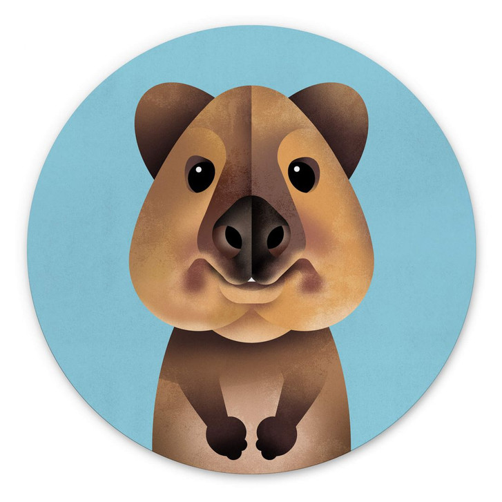 Wandbild Quokka - Alu-Dibond Rund - Braun - WA394642