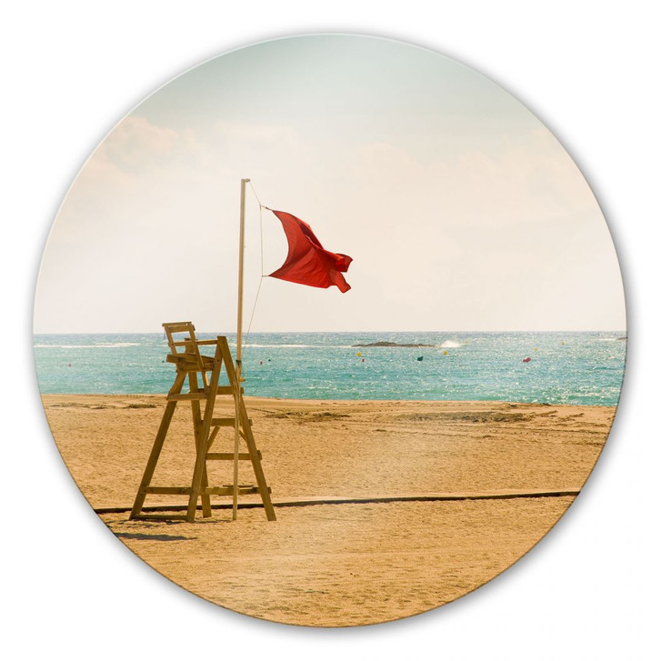 Glasbild Rote Fahne - rund - WA127099