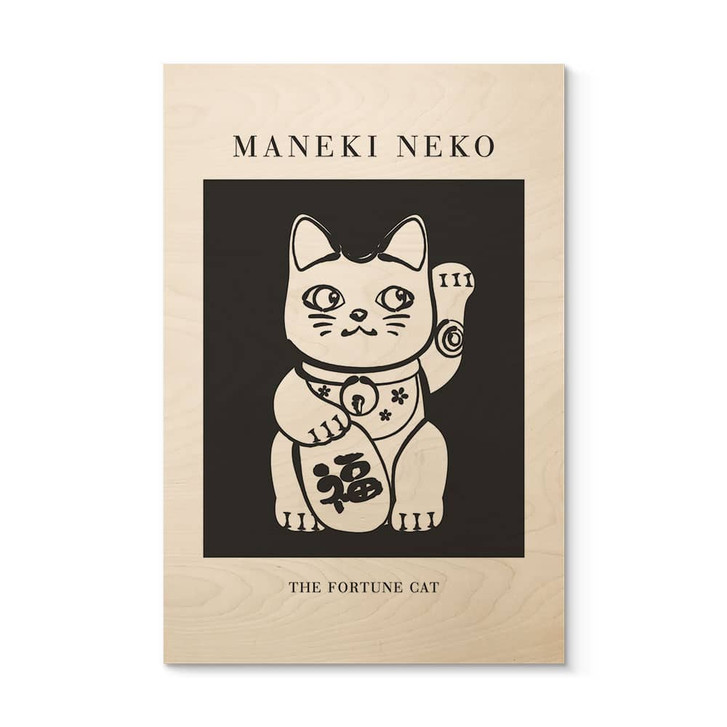 Holzbild Maneki Neko - Die Glückskatze - KsanaKalpa - WA432516