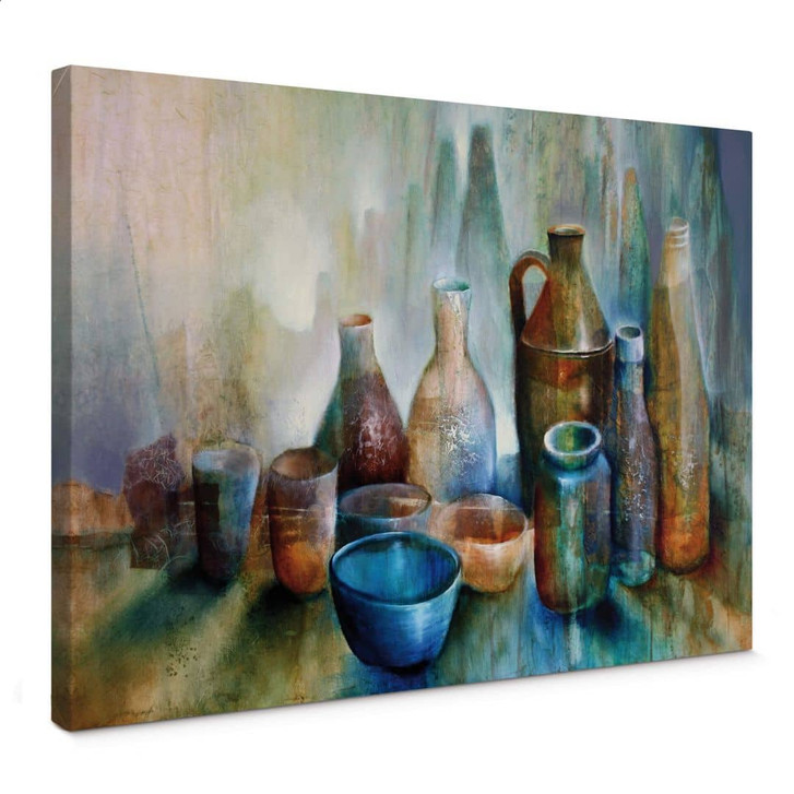 Leinwandbild Schmucker - Stillleben mit blauer Schale - WA374048