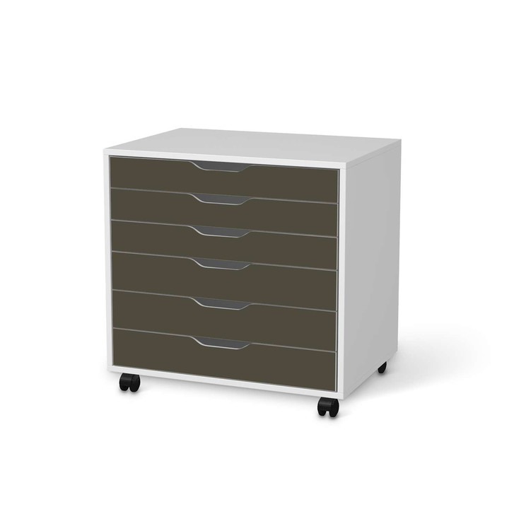 Möbelfolie IKEA Alex Rollcontainer 6 Schubladen - Braungrau Dark - CR114189