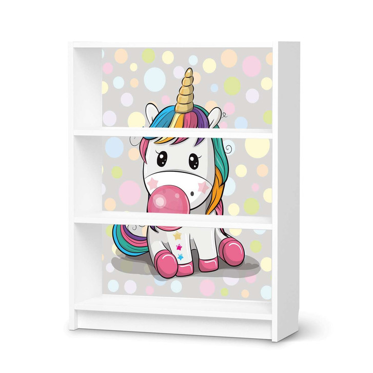 Möbelfolie IKEA Billy Regal 3 Fächer - Rainbow das Einhorn - CR114453