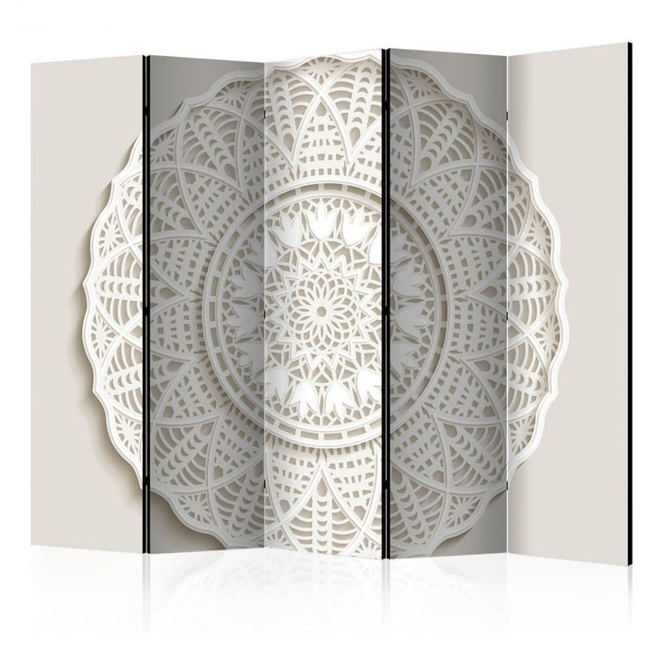 Paravent, Raumteiler freistehend, Trennwand - Mandala-Welt 3D, 5-teilig - 225 x 172 cm - WA454814