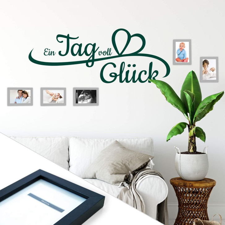 Wandtattoo Ein Tag voll Glück inkl. 5 Bilderrahmen - WA208752