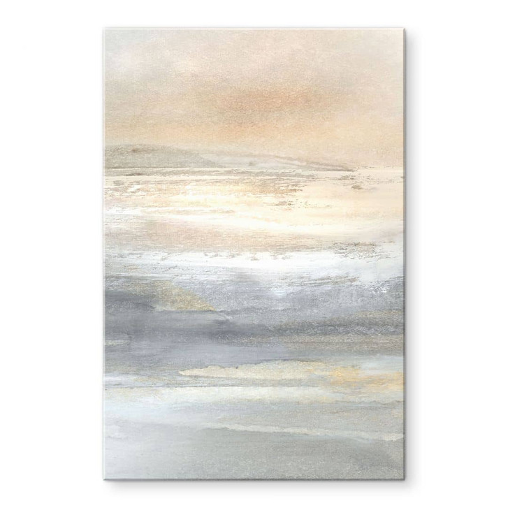 Acrylglasbild Gold-graue Landschaft aus Pinselstrichen - Hobday - WA479107