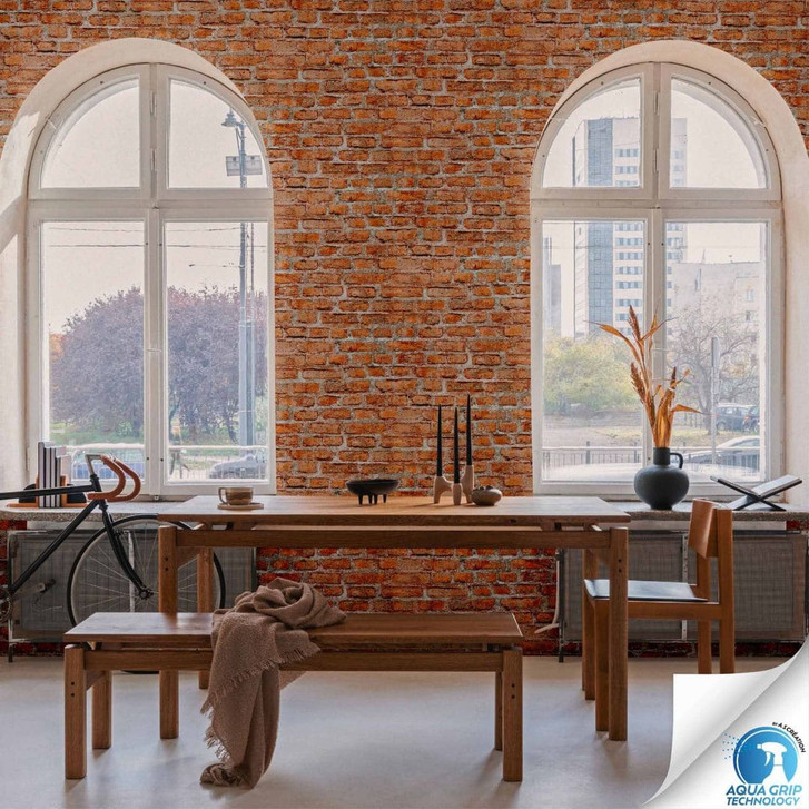 Backstein-Tapete Ziegeloptik Rot Grau - Industrial Vliestapete - Tapezieren ohne Kleister - WA465594