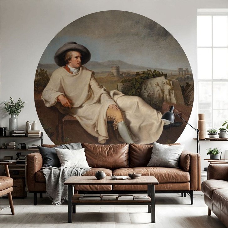 Fototapete Tischbein - Goethe in der römischen Campagna - Rund - Selbstklebend/Vlies - WA471105