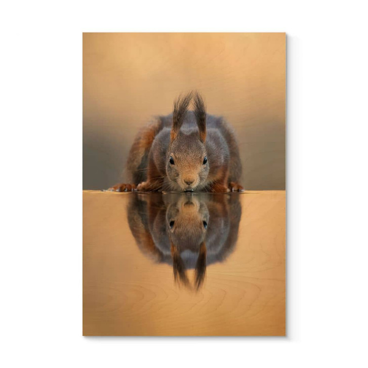 Holzbild Eichhörnchen am Wasser - van Duijn - WA472195